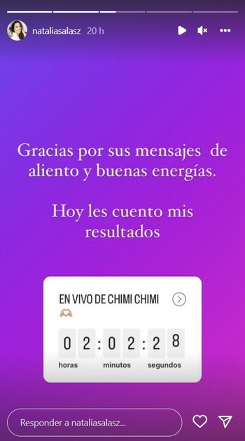 Natalia Salas agradece las muestras