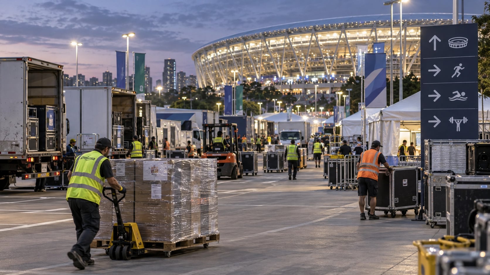 Un ejercicio de planificación logística que arranca años antes de la ceremonia inaugural y que involucra a gobiernos locales, empresas de transporte y organismos deportivos (Ilustración: Movant Connection)