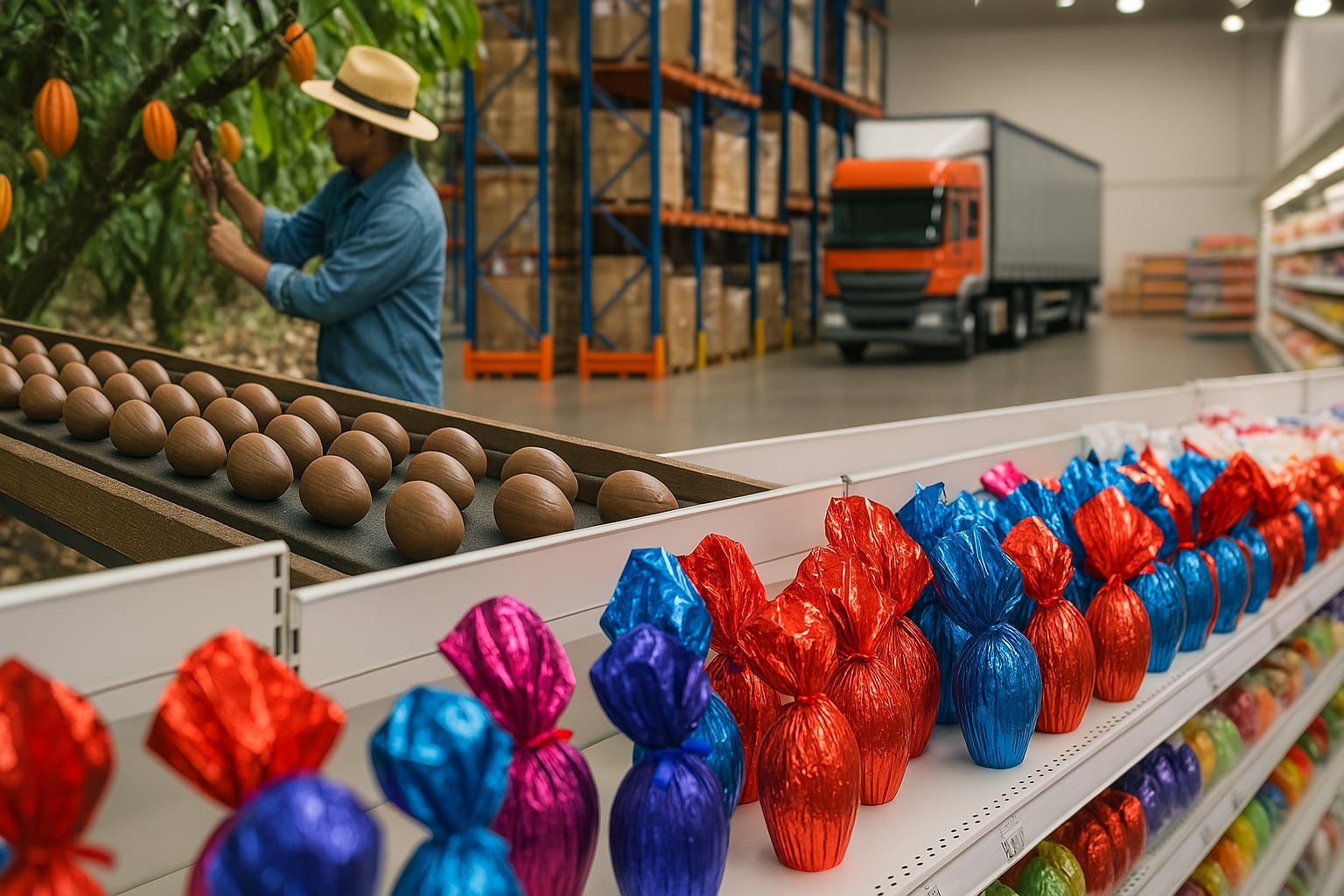 La producción local de huevos de Pascua muestra una disminución de entre 10% y 15% respecto al año pasado por la baja demanda (Ilustración: Movant Connection)