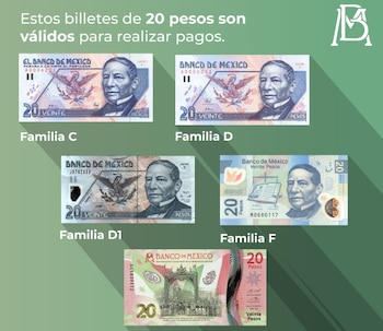 El billete de 20 pesos