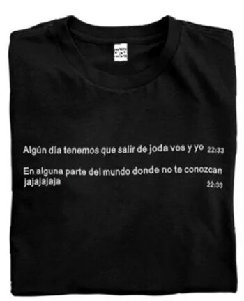 Se comercializan remeras con frases