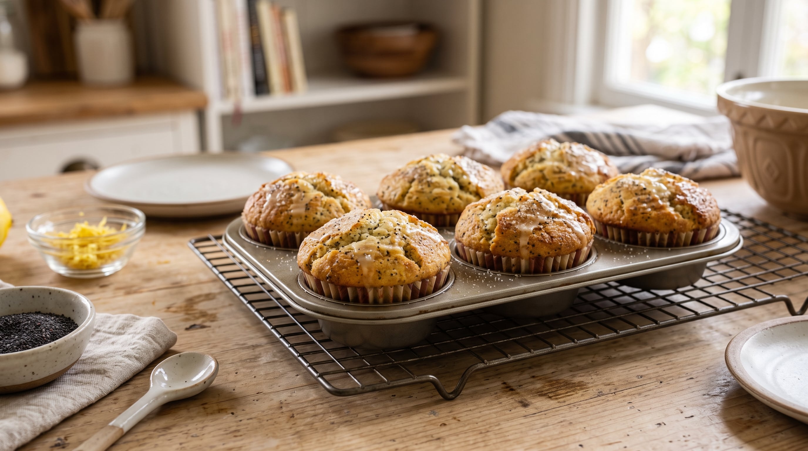Los muffins de limón y semillas de amapola suman frescura cítrica y un toque crocante en la miga (Imagen Ilustrativa Infobae)
