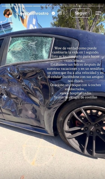 Accidente de Queen Buenrostro (Instagram/@queenbuenrostro)