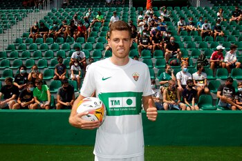 El centrocampista del Elche, Gerard Gumbau, en una imagen de archivo. EFE/ Morell