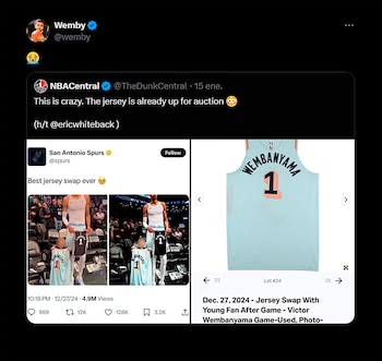 La reacción de Wemby al