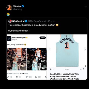 La reacción de Wemby al