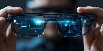 Gafas inteligentes proyectando información en el campo visual del usuario
