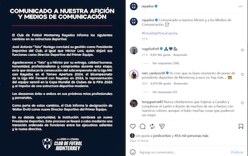 Los fanáticos de Rayados se mostraron molestos por la salida del goleador, sin embargo, para este 2026 demostró que sigue apoyando al equipo.