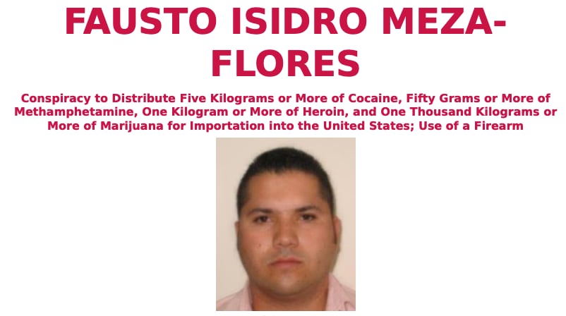 Fausto Isidro Meza Flores, operador del Cártel de los Beltrán Leyva (Foto: fbi.gov)