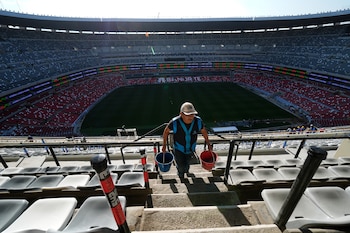 Se pretende que el Estadio Banorte se abarrote de aficionados azulcremas para fortalecer el respaldo al América en casa. (Foto AP/Marco Ugarte)