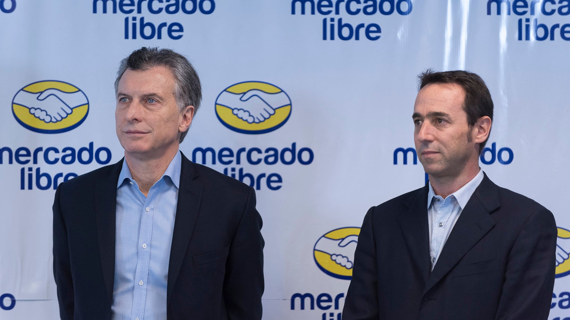 Con Mauricio Macri en la sede de Mercado Libre, en 2028 (Adrián Escándar)