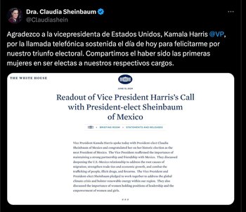 Sheinbaum destacó la llamada que