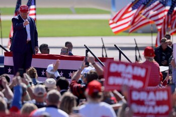 Trump durante un acto electoral