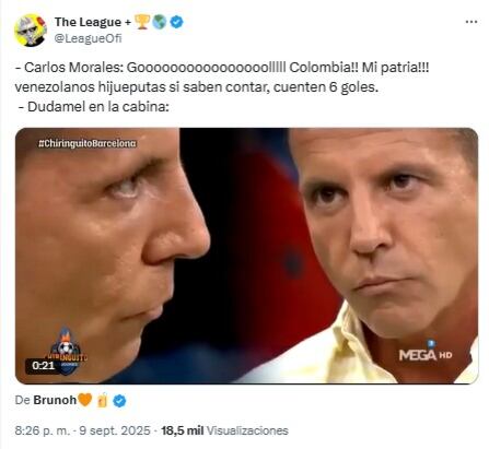 Las mejores reacciones en redes sociales a la goleada de Colombia sobre Venezuela - crédito redes sociales
