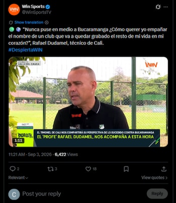 El entrenador afirmó que mantiene un vínculo afectivo con el club y cuestionó el episodio con su colega de Bucaramanga-crédito @WinSportsTV/X
