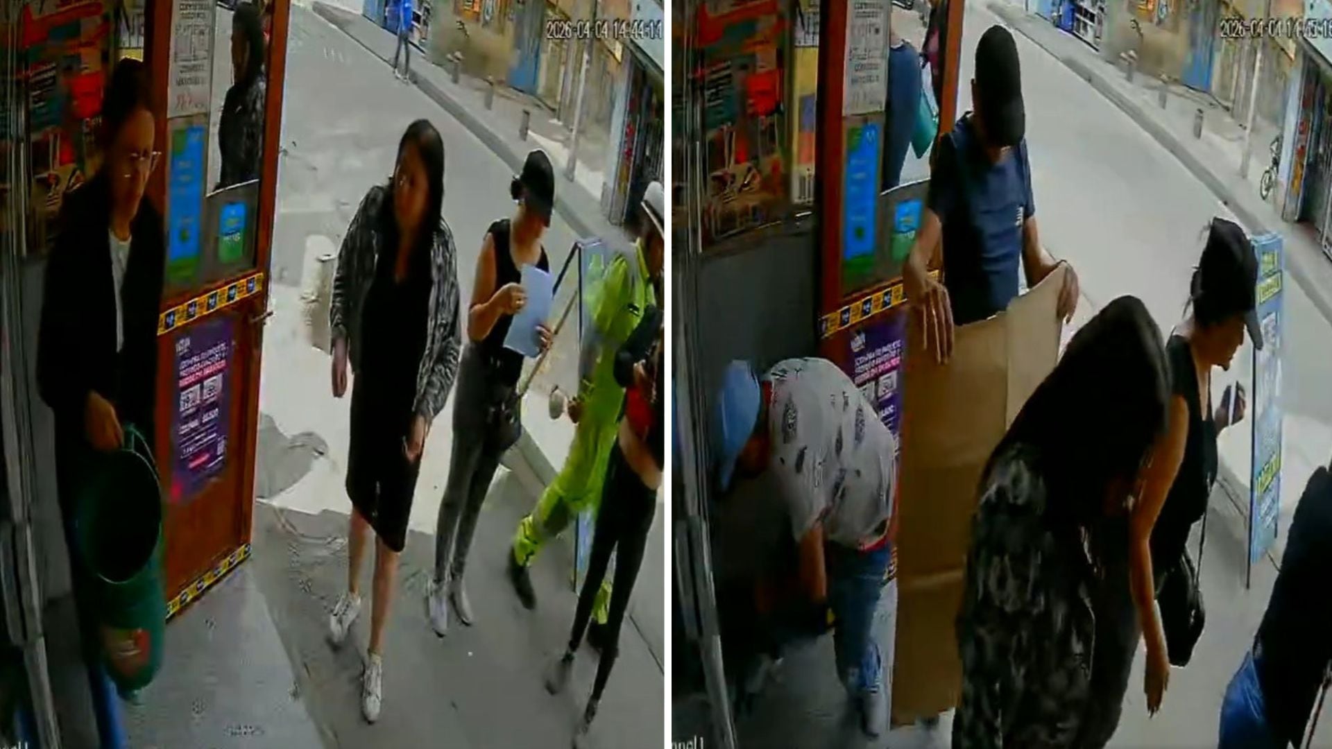 Las cámaras de seguridad captaron el momento en que los delincuentes aprovecharon la salida de la empleada para tomar el dinero - crédito @Noticiasaldia__/X