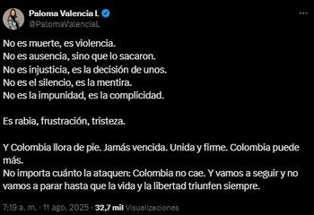 Pronunciamiento de Paloma Valencia por
