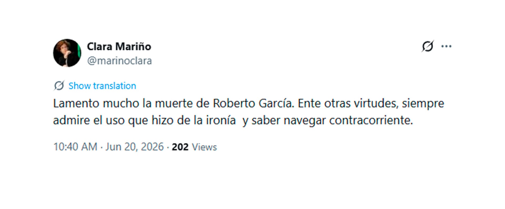 Las palabras de Clara Mariño