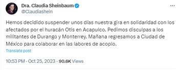 Texto publciado por la exjefa