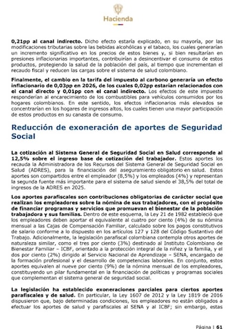 La iniciativa legislativa propone cambiar el artículo 114 del Estatuto Tributario, el cual establece la exención para los empleadores en el pago de aportes a salud, Sena e Icbf - crédito Ministerio de Hacienda