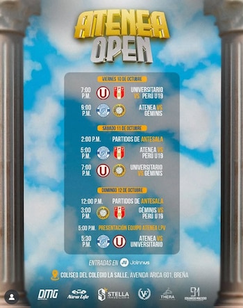 Programación del Atenea Open 2025