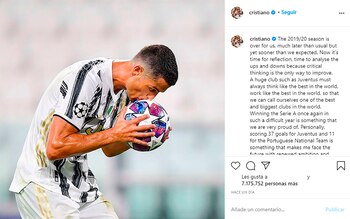La publicación de Cristiano que