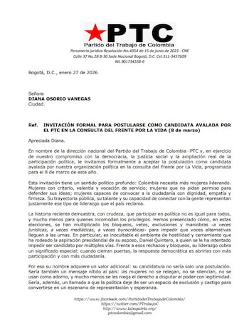 El PTC ofreció aval oficial