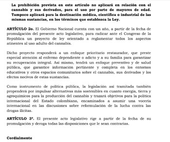 Proyecto de regulación del cannabis