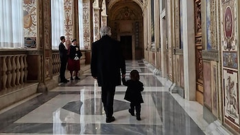 Alberto Fernández y su hijo