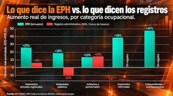 Las respuestas sobre ingresos en la Encuesta Permanente de Hogares muestran diferencias respecto a los datos disponibles en registros administrativos (Infobae en Vivo)