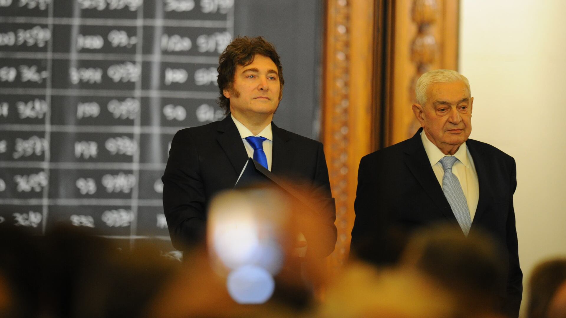 El Presidente junto a Adelmo Gabbi, titular de la Bolsa de Comercio de la ciudad de Buenos Aires