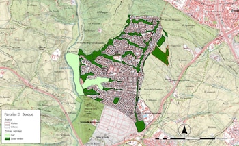 Plano de la urbanización El Bosque