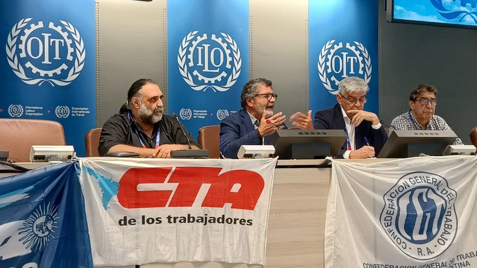 La CGT y las CTA hicieron este miércoles un acto en la OIT