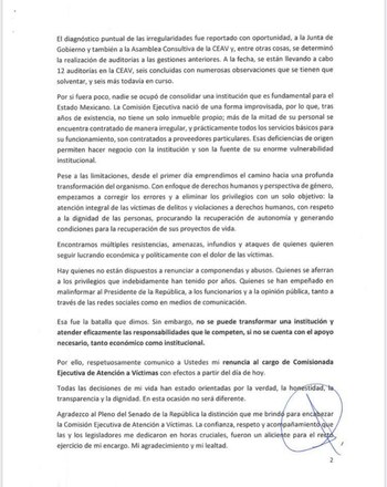 Segunda parte de la carta