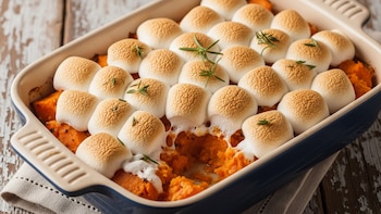 Receta de batatas con marshmallows,