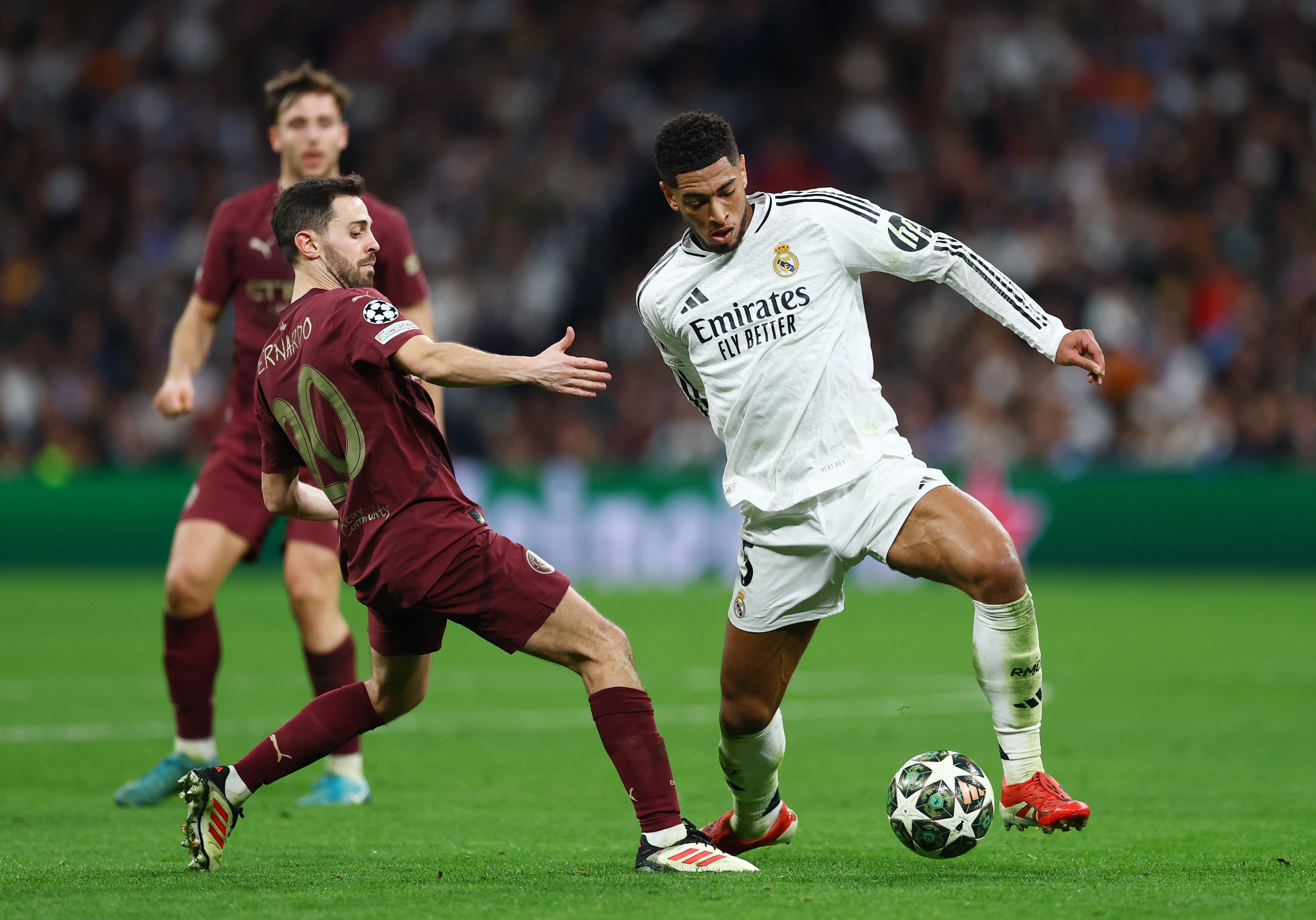 Un partido entre el Real Madrid y el Manchester City (Reuters/Matthew Childs)