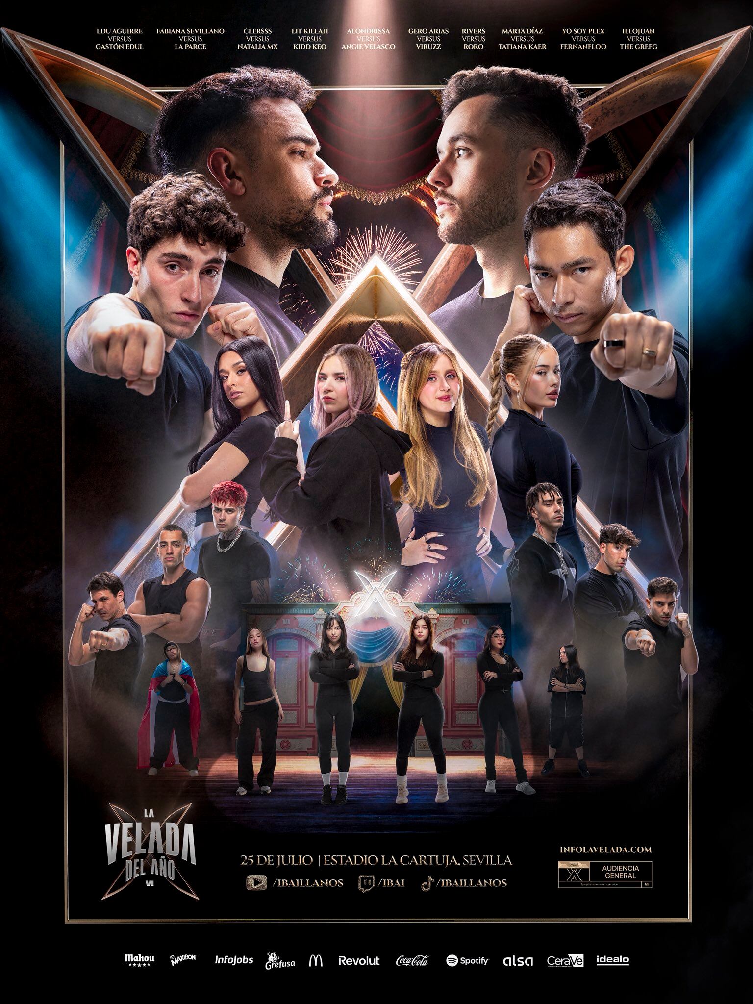 Cartel definitivo de la Velada del Año VI (Ibai)