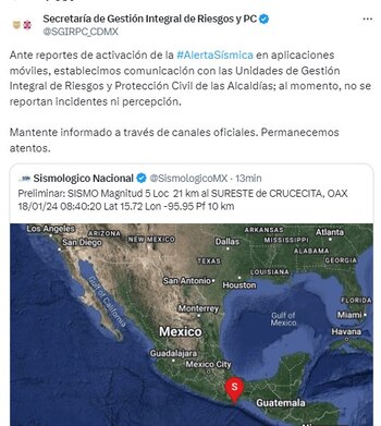 El sismo tuvo epicentro en