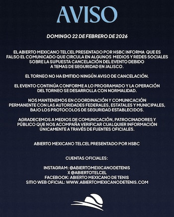 Desmienten la cancelación del Abierto