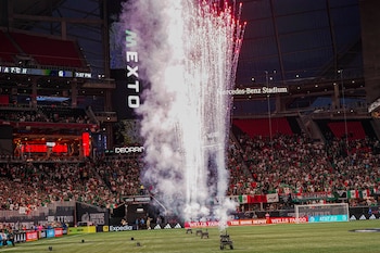 Sep 12, 2023; Atlanta, GA, USA; Prematch scenes before Mexico’s match against Uzbekistan’s at Mercedes-Benz Stadium. Mandatory Credit: Dale Zanine-USA TODAY Sports
