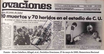 Periódico Ovaciones tras la tragedia