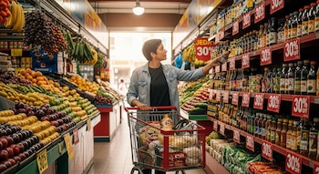 Aproximadamente el 30% de los productos de la canasta familiar podrían bajas su precio debido a la caída de la cotización del dólar en Colombia - crédito VisualesIA/Imagen Ilustrativa Infobae