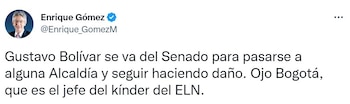Enrique Gómez sobre renuncia de Gustavo Bolívar al Senado