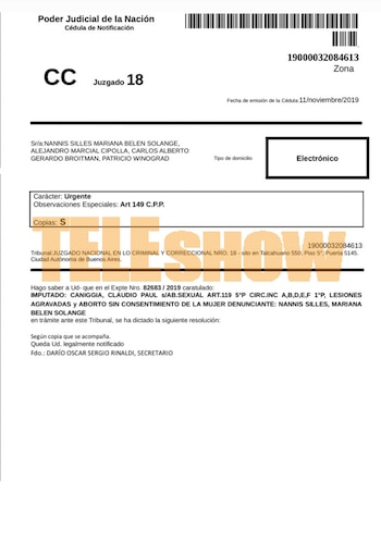 La presentación de la denuncia