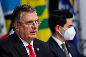 Durante su discurso, el canciller