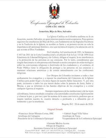 Los obispos de Colombia emitieron