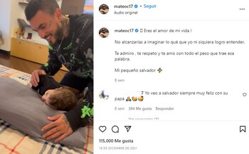 Mateo Carvajal con su hijo