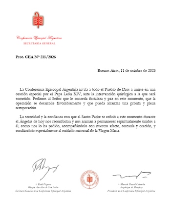 El comunicado difundido este mediodía por la CEA