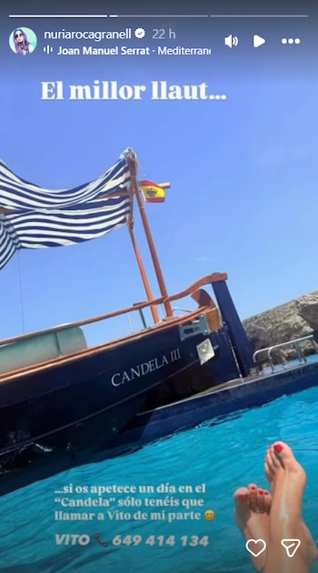 Nuria Roca está pasando unos días de vacaciones en Menorca. (Instagram @nuriarocagranell)