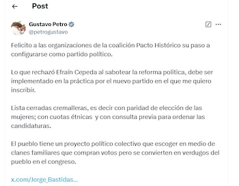 Gustavo Petro habló de la
